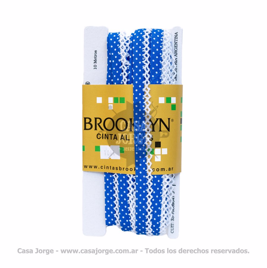 CINTAS BIES BROOKLYN CON PUNTILLA ART 1011 DECOR DE 15 MM POR 10 METROS